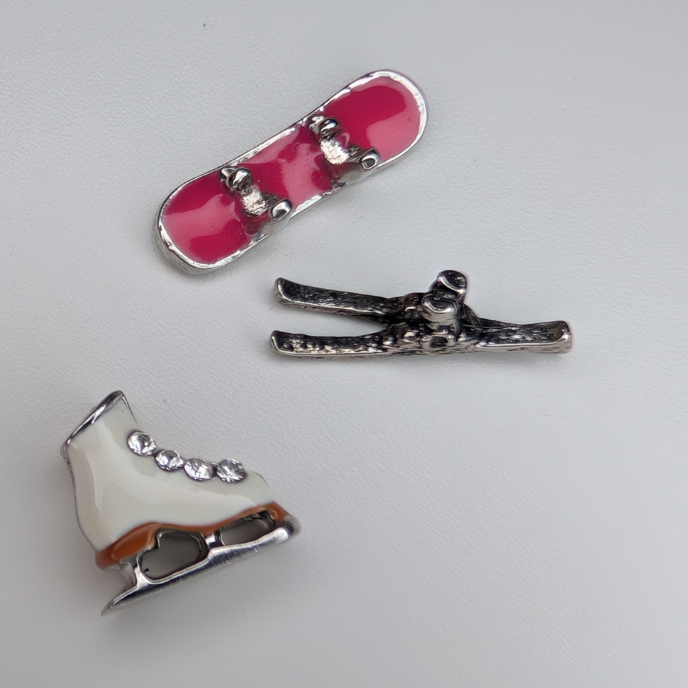 Origami Owl Winter Sports Charms: Ice Skate, Snowboard, and Skiis